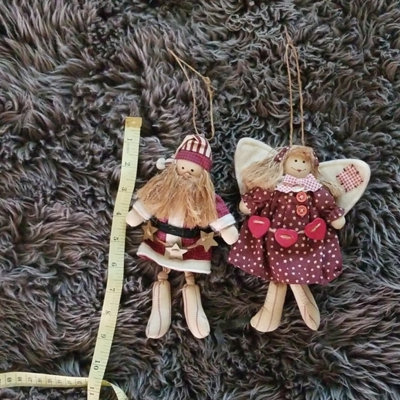 Vintage cloth Christmas angel & santa - Picture 7 of 8